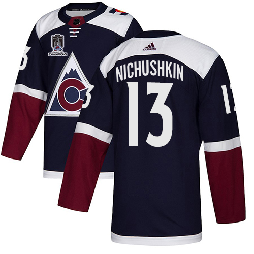 Adidas Colorado Avalanche #13 Valeri Nichushkin Navy Youth 2022 Stanley Cup Champions Alternate Authentic Stitched NHL Jersey Youth