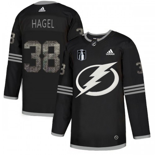 Adidas Tampa Bay Lightning #38 Brandon Hagel Black 2022 Stanley Cup Final Patch Authentic Classic Stitched Youth NHL Jersey Youth