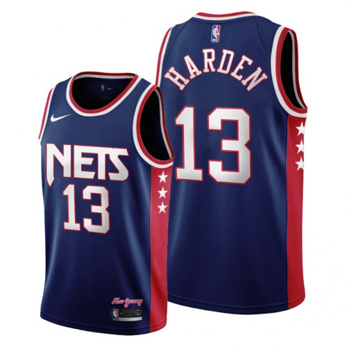 Brooklyn Brooklyn Nets #13 James Harden Women’s 2021-22 City Edition Throwback 90s Wordmark Navy NBA Jersey Womens