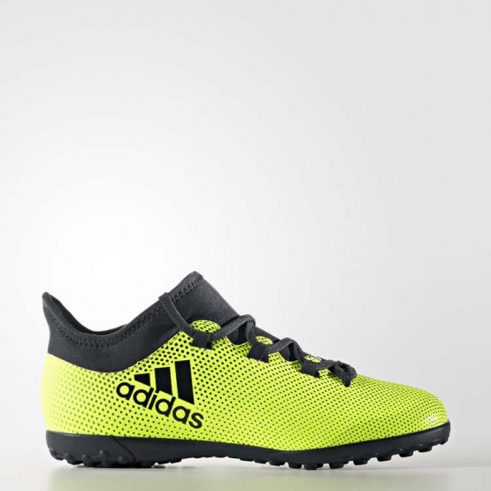 Kids Solar Yellow/Legend Ink/Electricity Adidas X Tango 17.3 Turf Soccer Cleats 137CUQMN