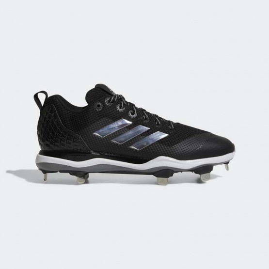 Mens Core Black/Metallic Silver/White Adidas Poweralley 5 Cleats Baseball Shoes 151MNREQ