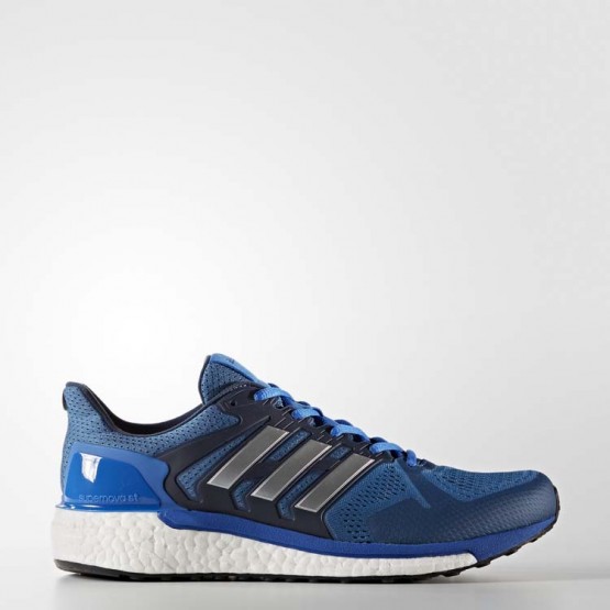 Mens Core Blue/Metallic Silver/Satellite Adidas Supernova St Running Shoes 186GXLDO