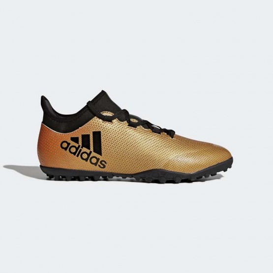 Mens Tactile Gold Metallic/Black/Infrared Adidas X Tango 17.3 Turf Soccer Cleats 227PCFZW