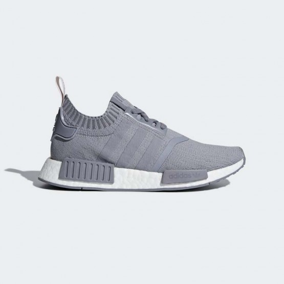 Womens Grey/White Adidas Originals Nmd_r1 Primeknit Shoes 243NZTMJ