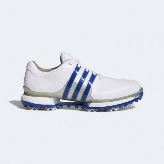 Mens White/Collegiate Royal/Silver Metallic Adidas Tour 360 Boost 2.0 Golf Shoes 283FLBCT