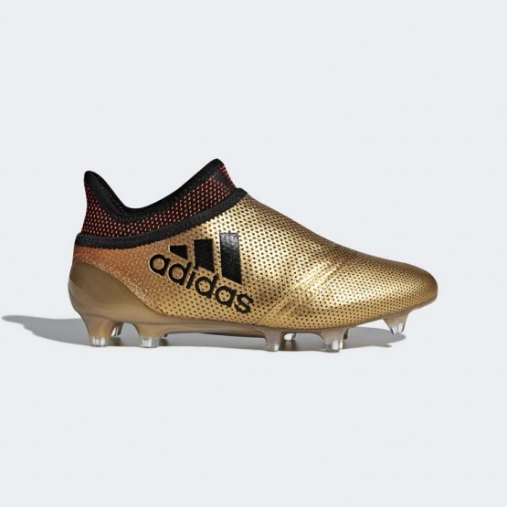 Kids Tactile Gold Metallic/Black/Infrared Adidas X 17+ Purespeed Firm Ground Cleats Soccer Cleats 307TBQCS