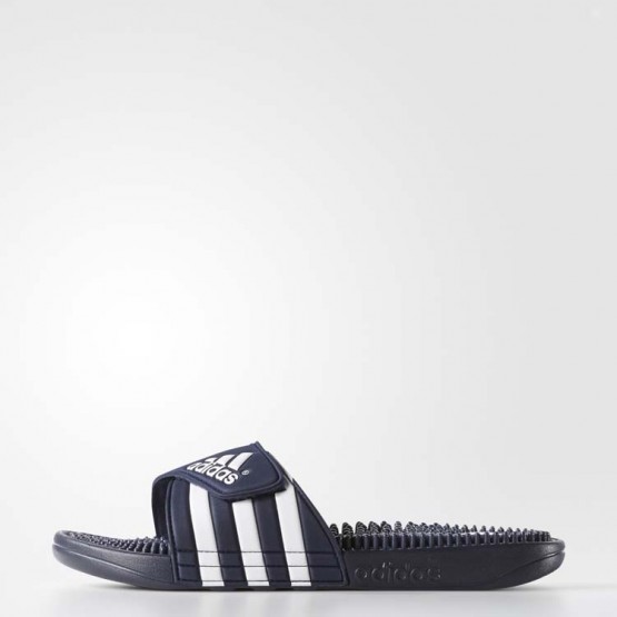 Mens New Navy/White Adidas Adissage Slides Training Shoes 484LCFVU