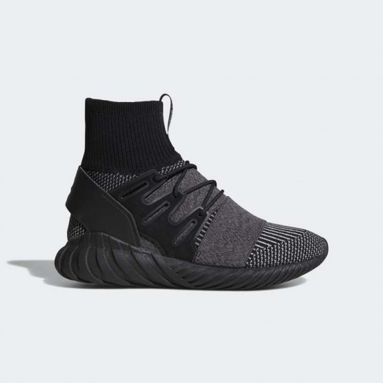 Mens Core Black/Grey Adidas Originals Tubular Doom Primeknit Shoes 622VCLFG