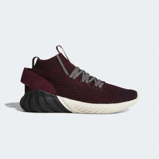 Mens Core Black/Maroon/Chalk White Adidas Originals Tubular Doom Sock Primeknit Shoes 847ARVIX